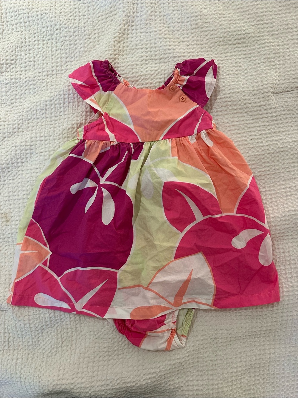 Tea Collection Pink Orange Green Floral Baby Dress